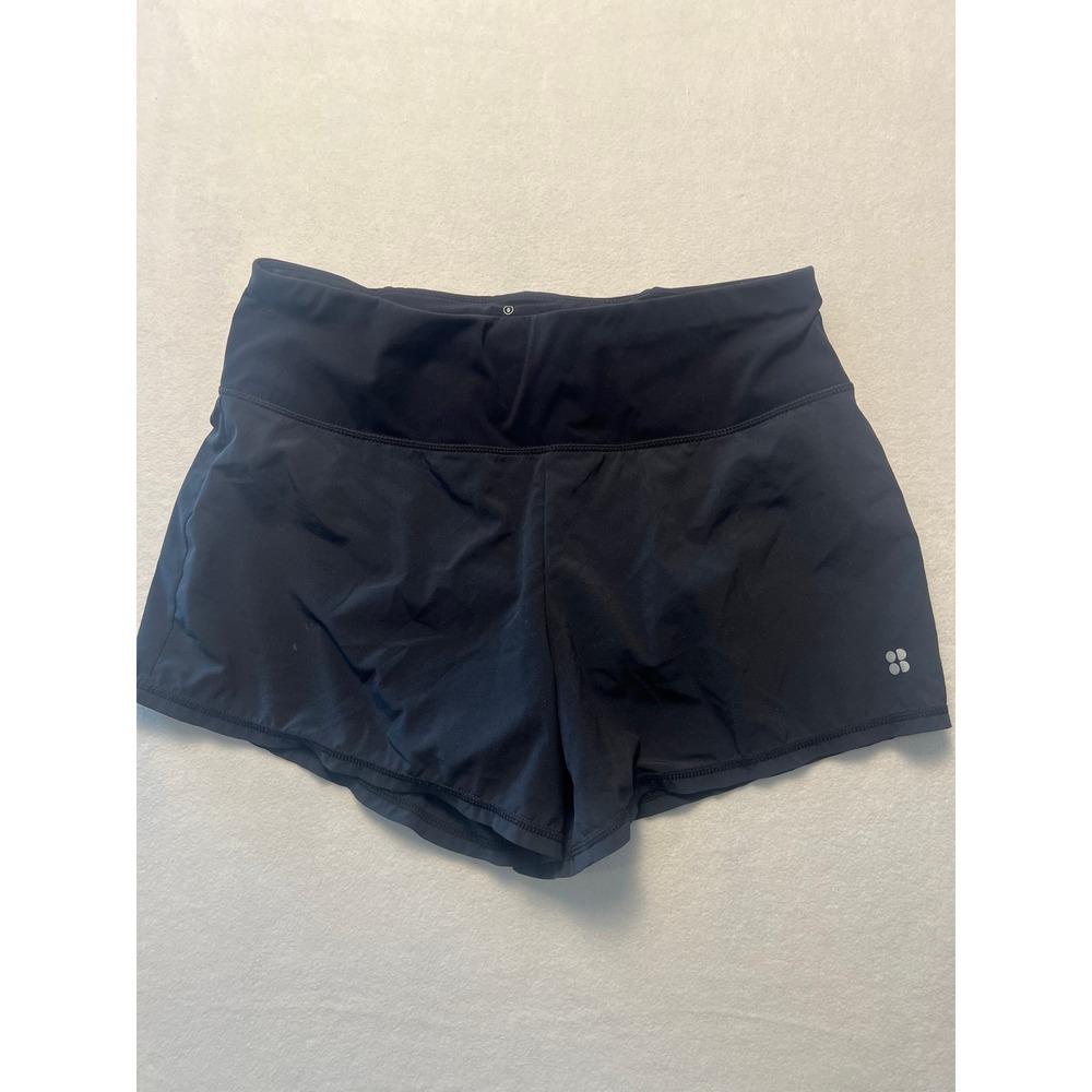 Sweaty Betty S Running Shorts Athletic Activewear Black Zip Pocket Sporty Hiking